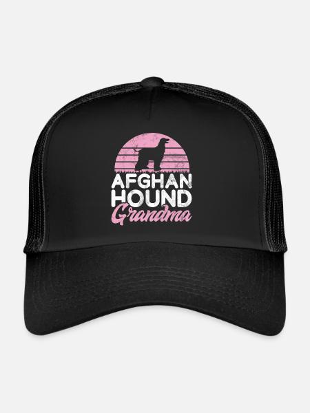 Afghan Hound Gifts - Trucker Cap - black/black - Front