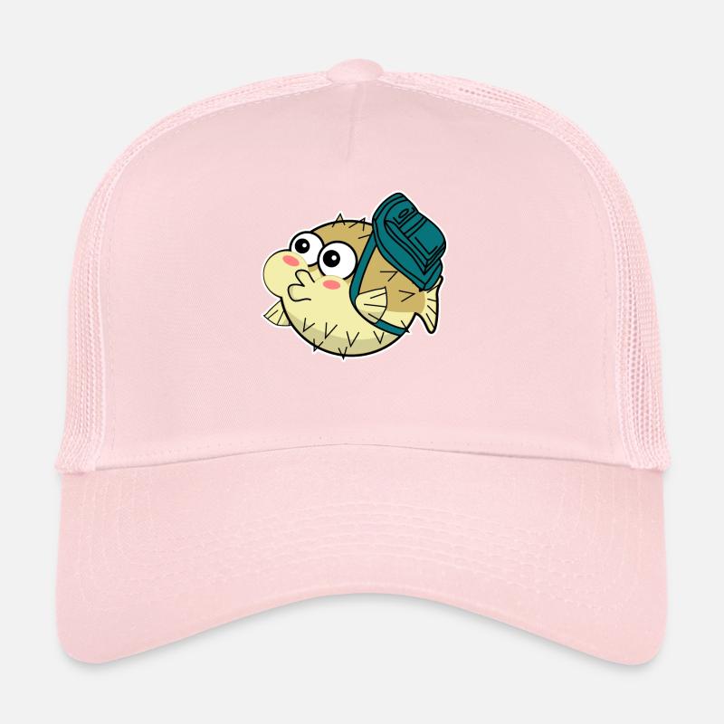 Puffer Fish with Backpack Trucker Cap