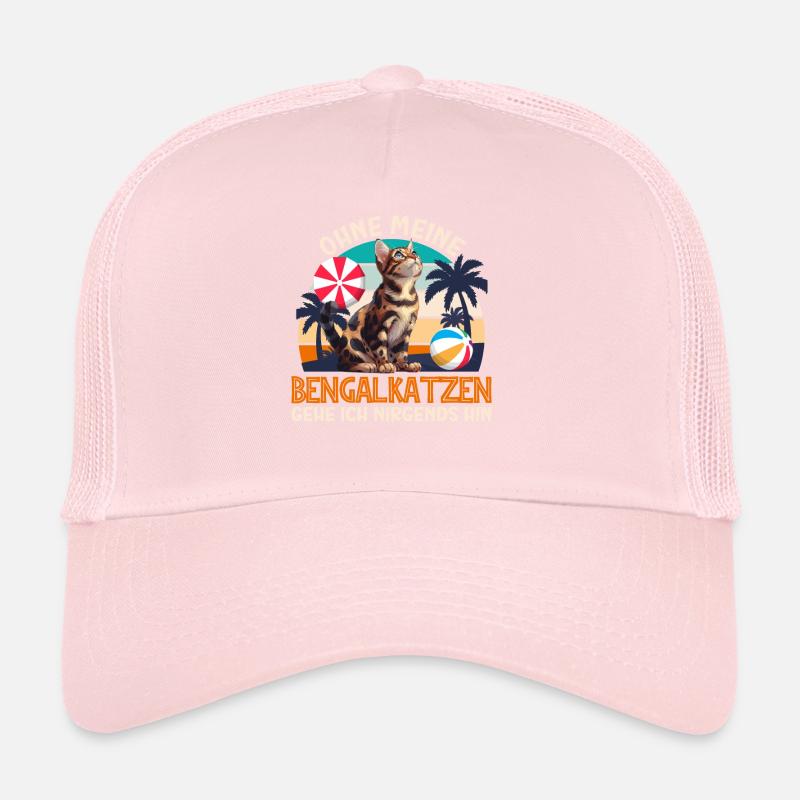 Chat Bengal JE NE PARS PAS SANS MES CHATS BENGAL Casquette trucker 