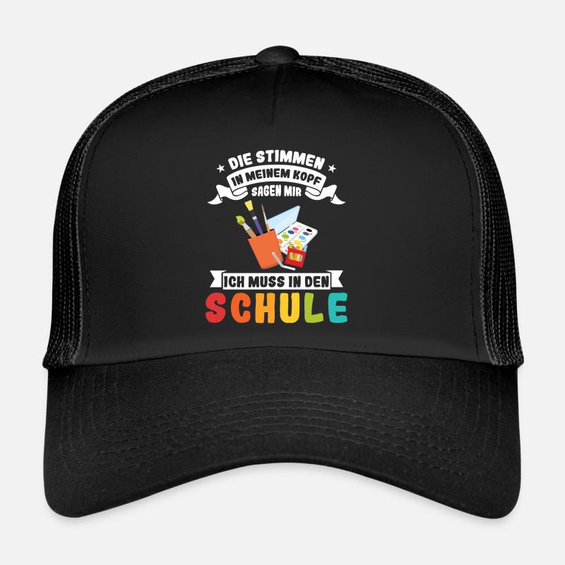 Schulanfang Schule Schulkind Geschenk - Trucker Cap - Schwarz/Schwarz