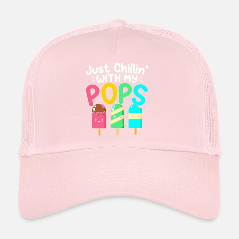 Chillin With My Pops Funny Popsicle Summer Snacks Trucker Cap