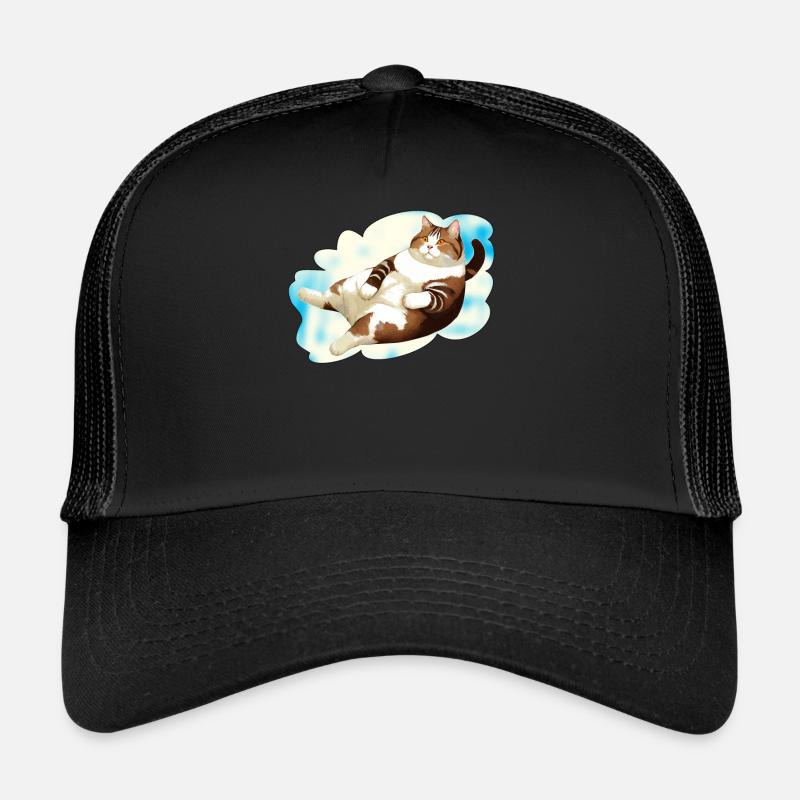 CAT FAT LYING CLOUD Trucker Cap
