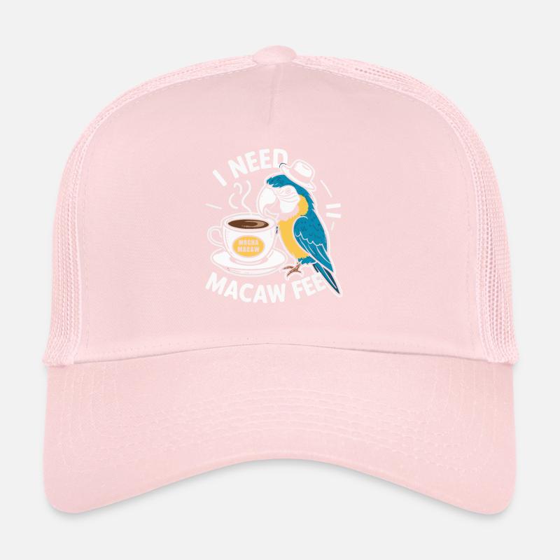Drôle d’ara, écarlate, perroquet et café ara, Casquette trucker 