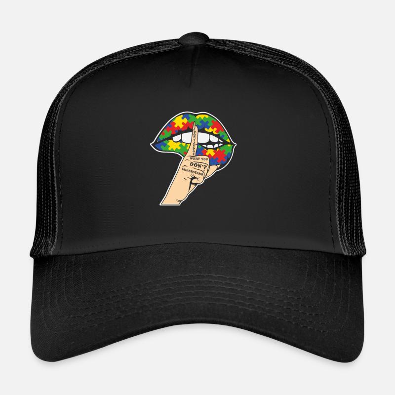 Ne jugez pas ce que vous ne comprenez pas Autisme - Casquette trucker  - noir/noir