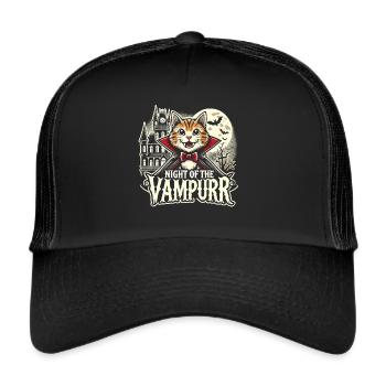 T-shirt d’Halloween chat vampire - Casquette trucker  - noir/noir - Devant
