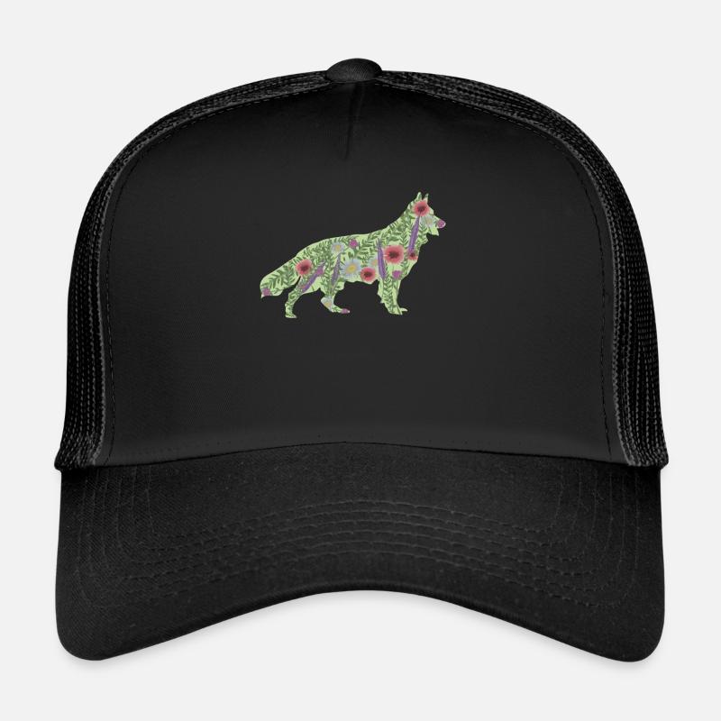 Fleurs de chien de berger blanc Casquette trucker 