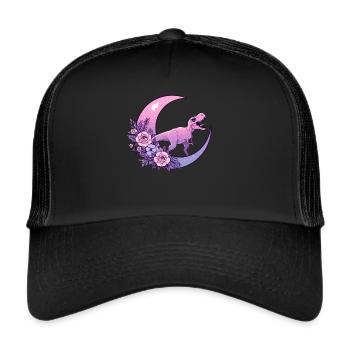 Pastell Goth T-Rex Kawaii Ästhetischer Gruseliger - Trucker Cap - Schwarz/Schwarz - Vorne