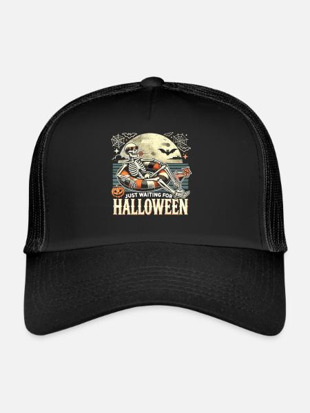 Spooky Cocktail Chemise Squelette - Casquette trucker  - noir/noir - Devant