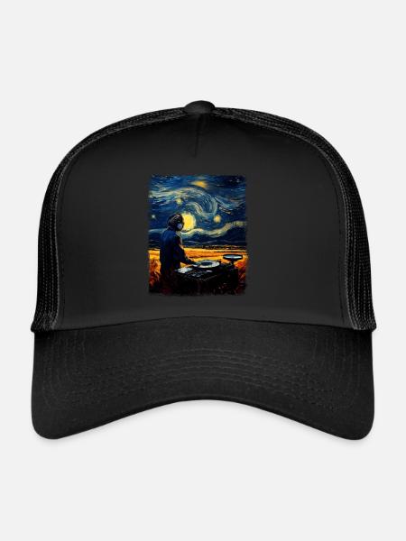 Disc Jockey Music Player DJ Turntable Stars - Trucker Cap - black/black - Front