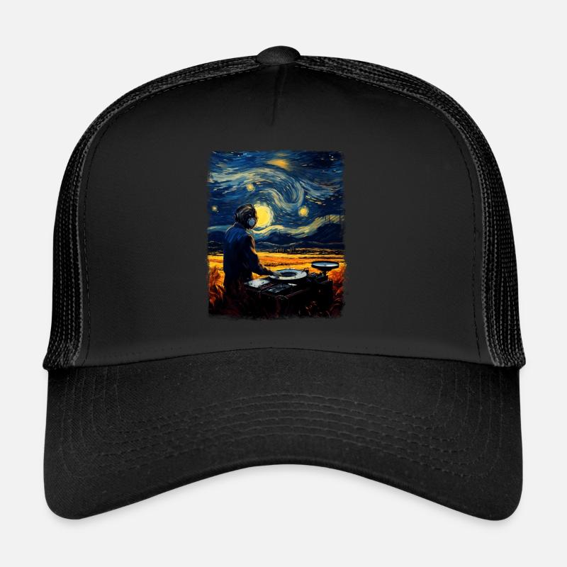 Disc Jockey Music Player DJ Turntable Stars Trucker Cap