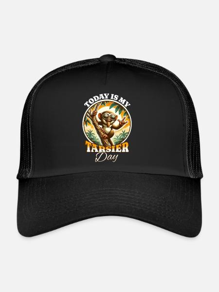 Koboldmaki Tarsier - Trucker Cap - Schwarz/Schwarz - Vorne