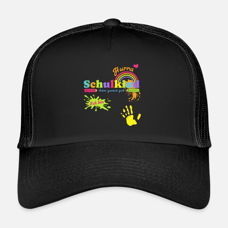 Schulanfang Einschulung Kinder Erster Schultag - Trucker Cap - Schwarz/Schwarz