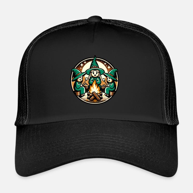 Camping Lagerfeuer Vintage Hexen Design Trucker Cap