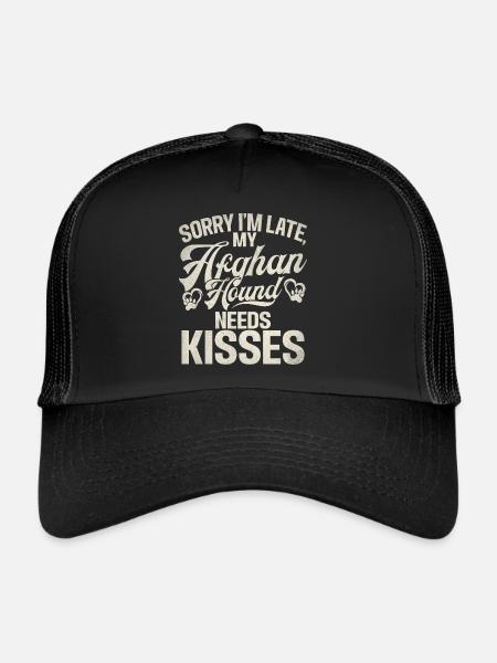 Afghan Hound Gifts - Trucker Cap - black/black - Front