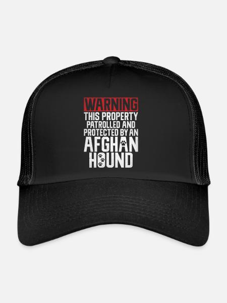 Afghan Hound Gifts - Trucker Cap - black/black - Front