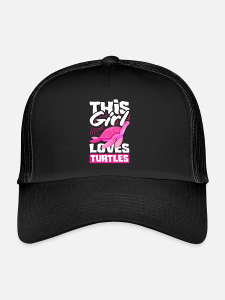 Tortue Tortue Mer Cadeau - Casquette trucker  - noir/noir - Devant