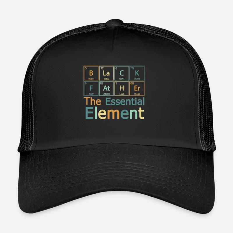 Black Father Essential Element Periodic Table - Trucker Cap - black/black