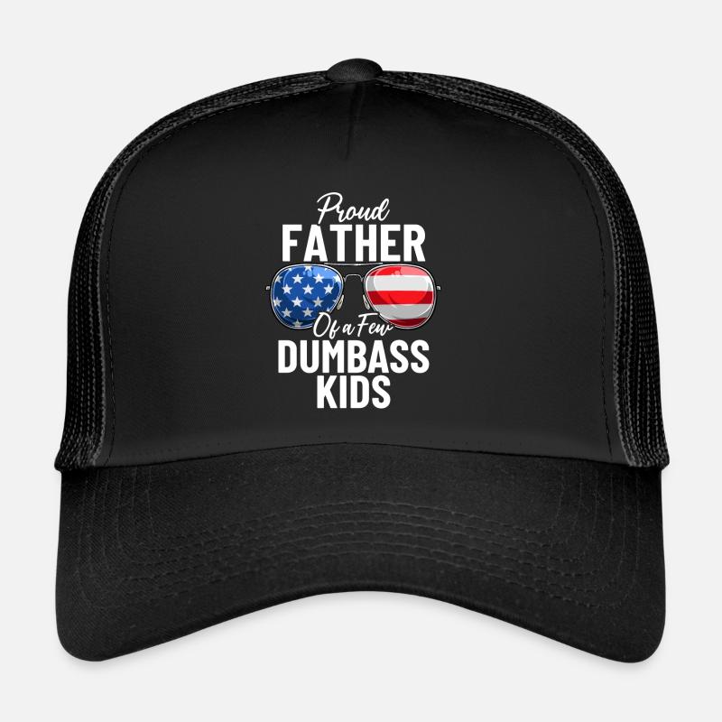 Stolt far til et par dumbasser børn patriotisk far - Trucker cap - sort/sort