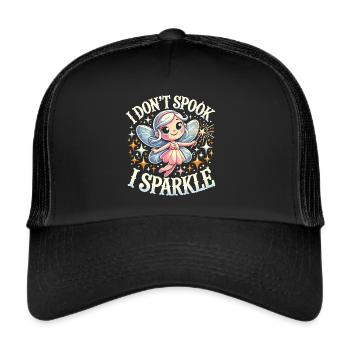 Halloween Fee Shirt - I don't Spook, I Sparkle - Trucker Cap - Schwarz/Schwarz - Vorne