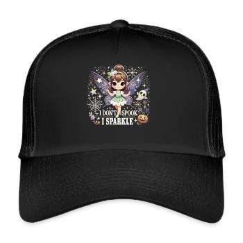 Halloween Fairy T-Shirt - I don't Spook, I Sparkle - Trucker Cap - black/black - Front