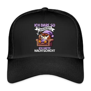 I'm allowed to look like I had night shift owl - Trucker Cap - black/black - Front
