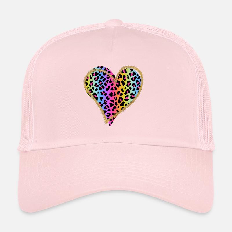 Amour Guépard Imprimé Léopard Coeur Saint Valentin Casquette trucker 