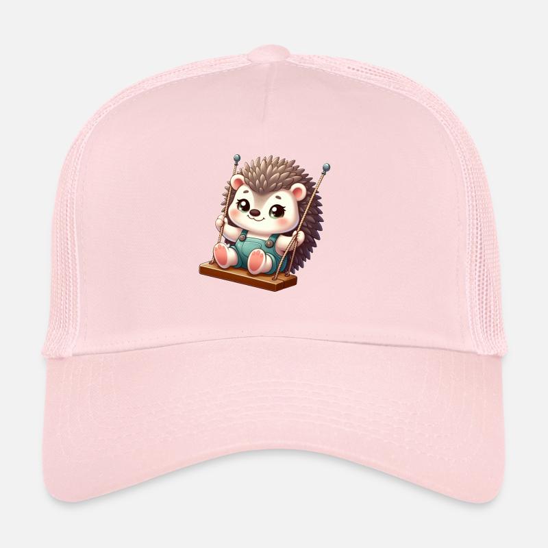 Hérisson mignon sur l’aire de jeux de dessin animé de balançoire Casquette trucker 