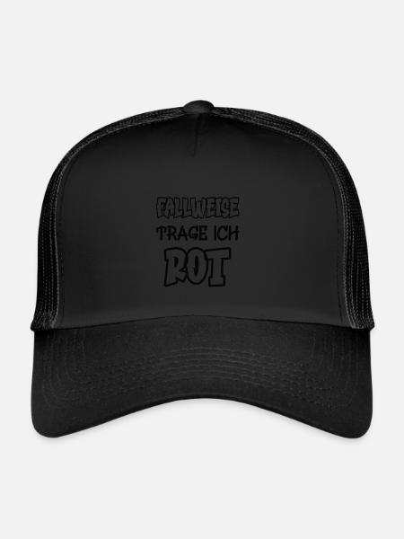 De temps en temps, je porte du rouge en disant couleur rouge - Casquette trucker  - noir/noir - Devant