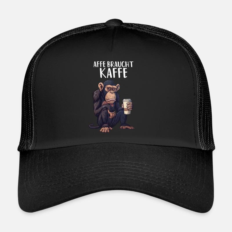 Le singe a besoin de café café matin chimpanzé Casquette trucker 