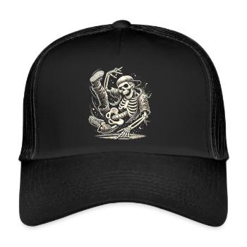 Skeleton dancer in Halloween style - Trucker Cap - black/black - Front