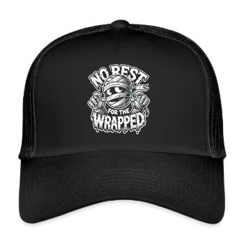 Mummy Unwrapped Halloween Shirt - Trucker Cap - black/black - Front