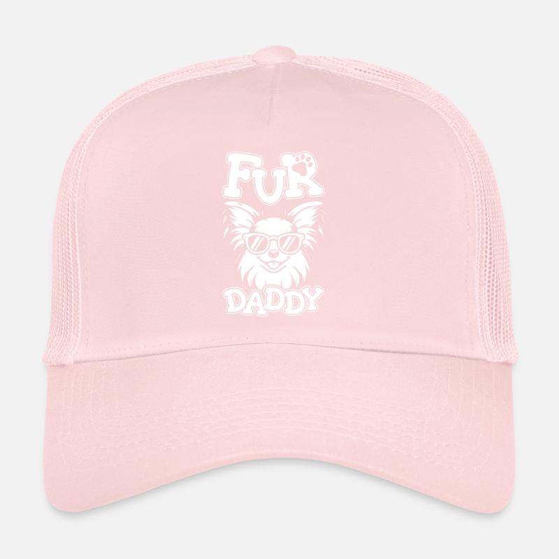 Papillon Dog Dad For Daddy Trucker Cap