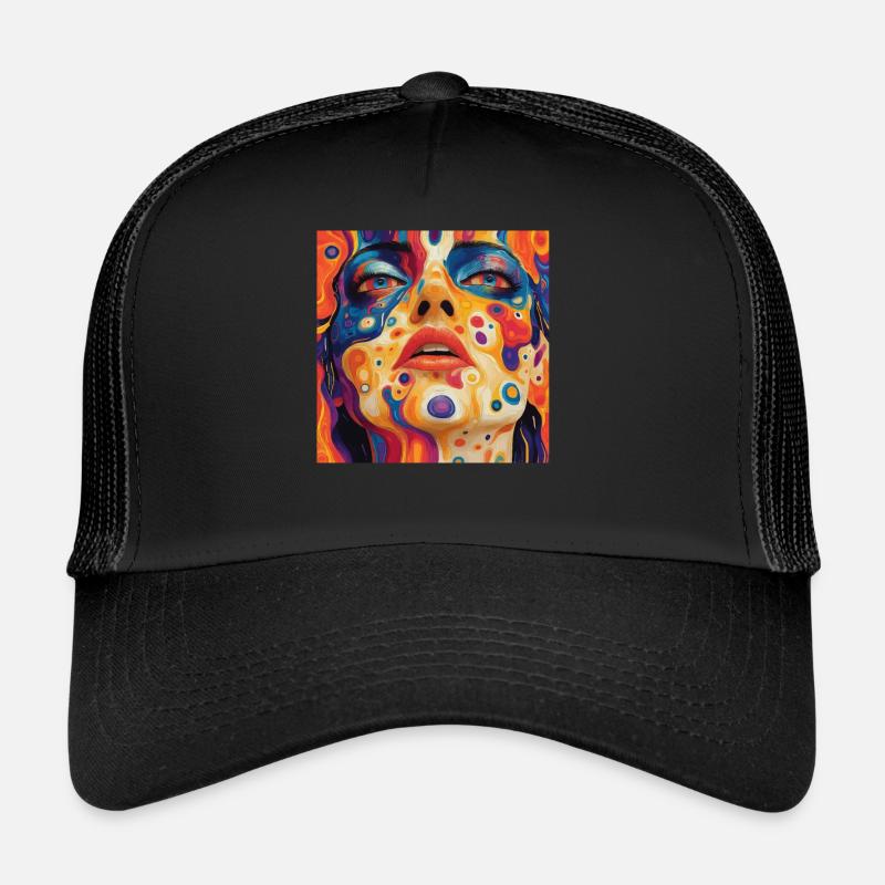 Psychedelic face colorful Trucker Cap
