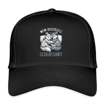 Official Sleeping Shirt She-Wolf Funny Wolf - Trucker Cap - black/black - Front