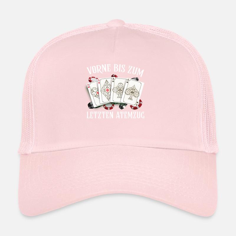 Poker Player Funny FRONT TILL LAST BREATH Trucker Cap