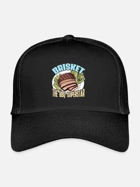 Poitrine de bœuf Le BBQ Viande grillée Barbecue - Casquette trucker  - noir/noir - Devant