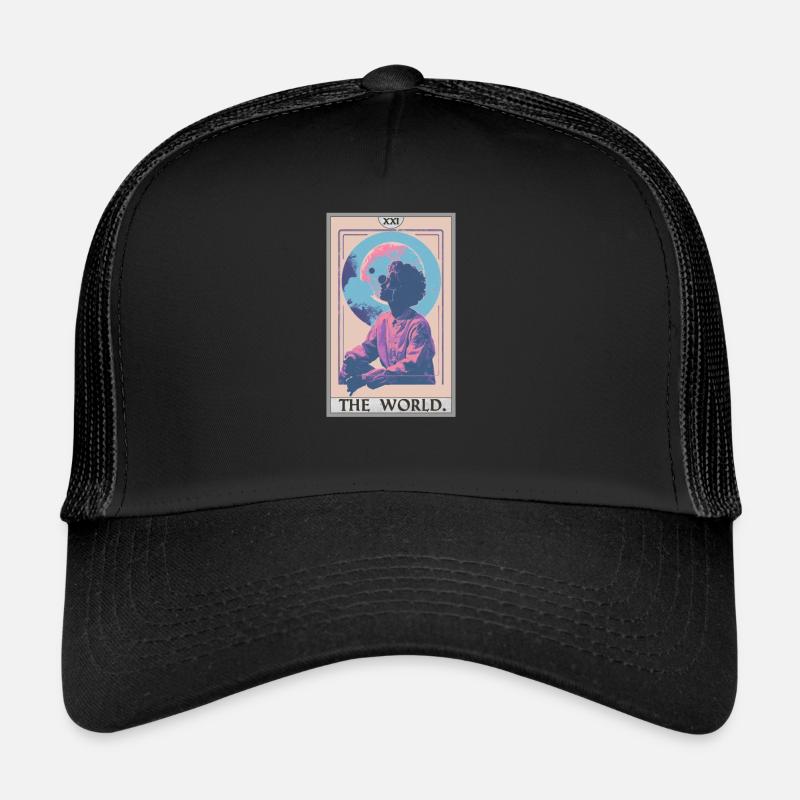 Carte de tarot Carte de tarot Le monde Casquette trucker 