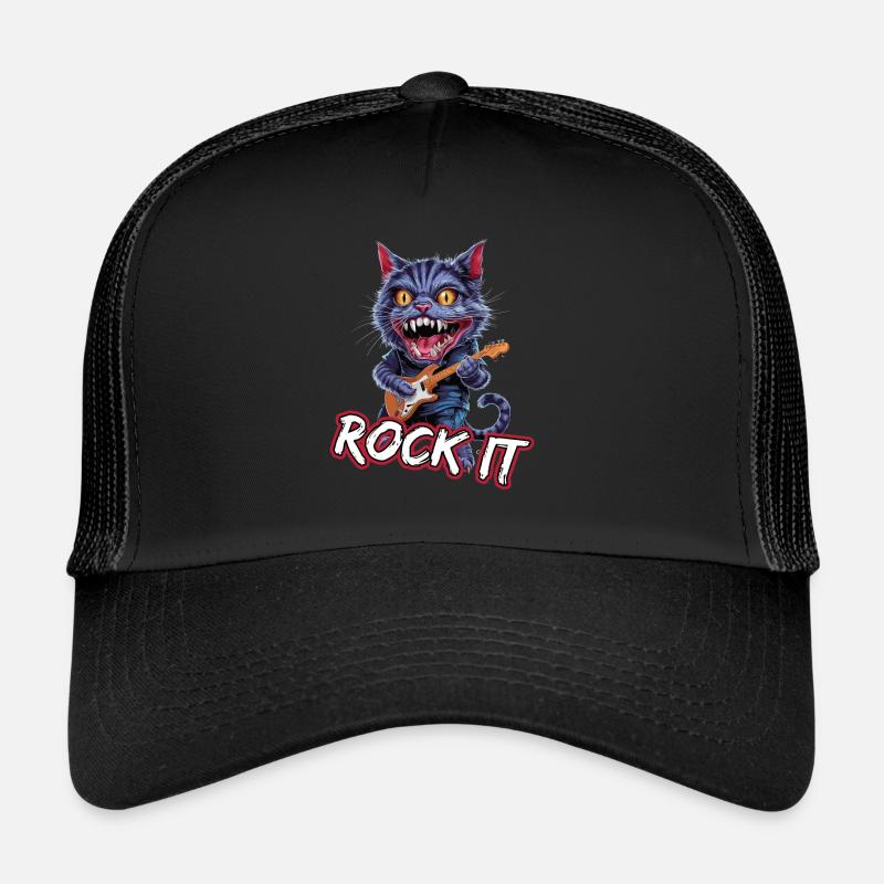 Rock It KatzeMusiker mit E-Gitarre Trucker Cap