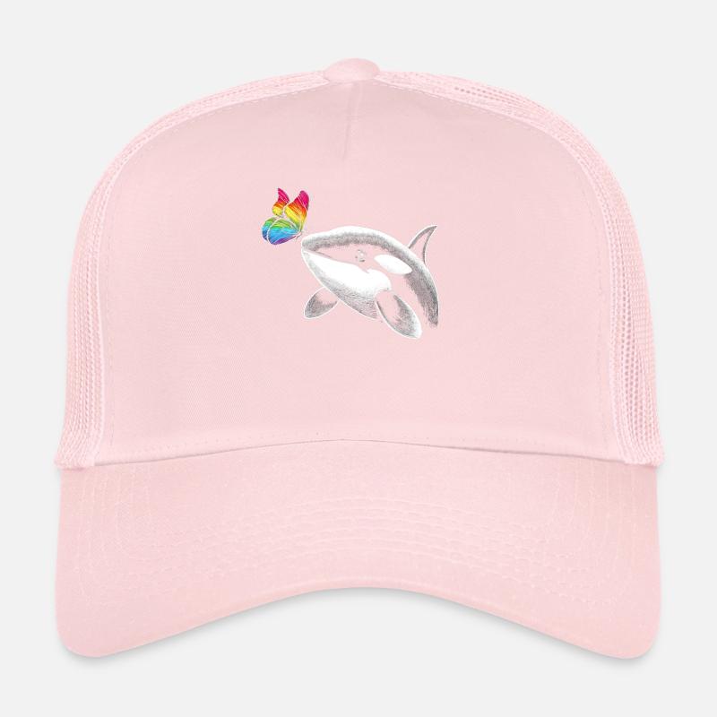 Orque, baleine, papillons, animaux, fleurs, illustration Casquette trucker 