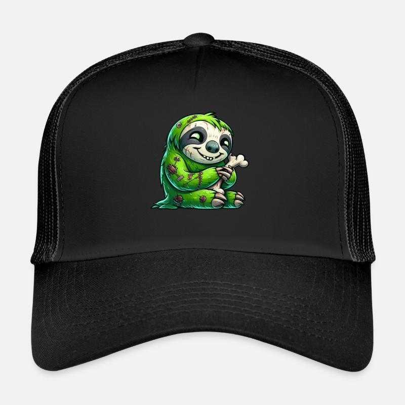 Halloween Sloth Zombie Funny Cartoon Trucker Cap