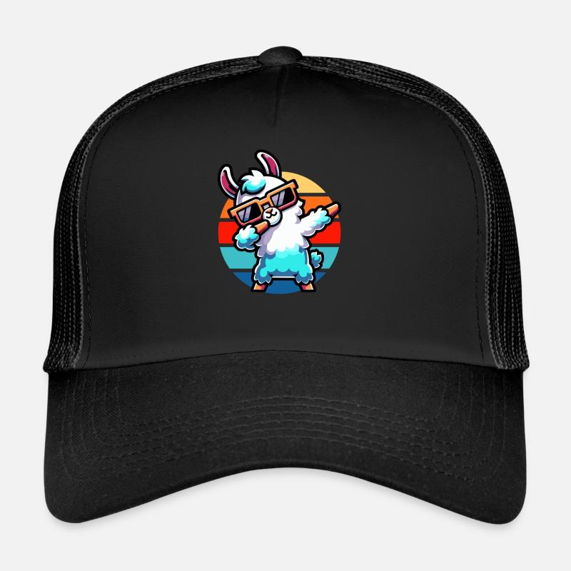 Dabbing Lama Vintage Sunset Casquette trucker 