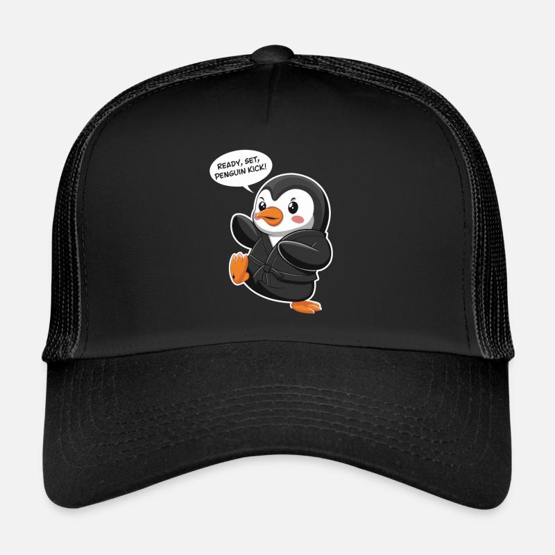 À vos marques, prêts, coup de pied de pingouin ! Pingouin mignon Casquette trucker 