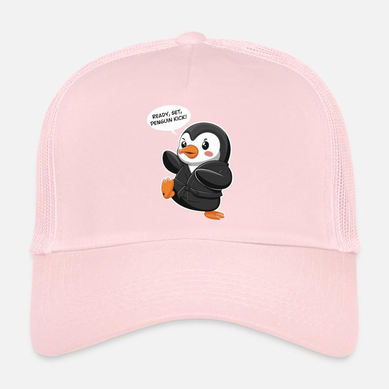 À vos marques, prêts, coup de pied de pingouin ! Pingouin mignon Casquette trucker 
