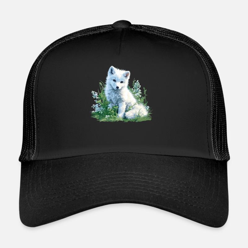 Arctic Fox Polarfüchse Polarfuchs - Trucker Cap - Schwarz/Schwarz