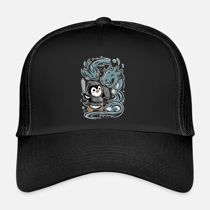 Mignon chevalier pingouin avec des amis dragons Casquette trucker 