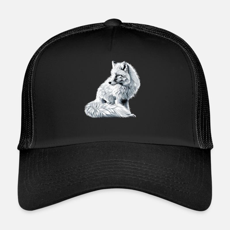 Arctic Fox Polarfüchse Polarfuchs - Trucker Cap - Schwarz/Schwarz