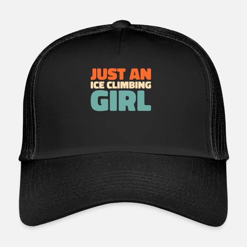 Eisklettern juste une fille d’escalade sur glace - Casquette trucker - noir/noir