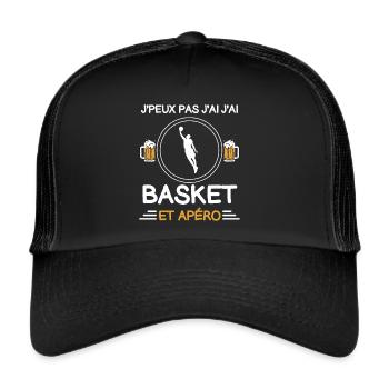 I can't I have basketball aperitif basketball player - Trucker Cap - black/black - Front