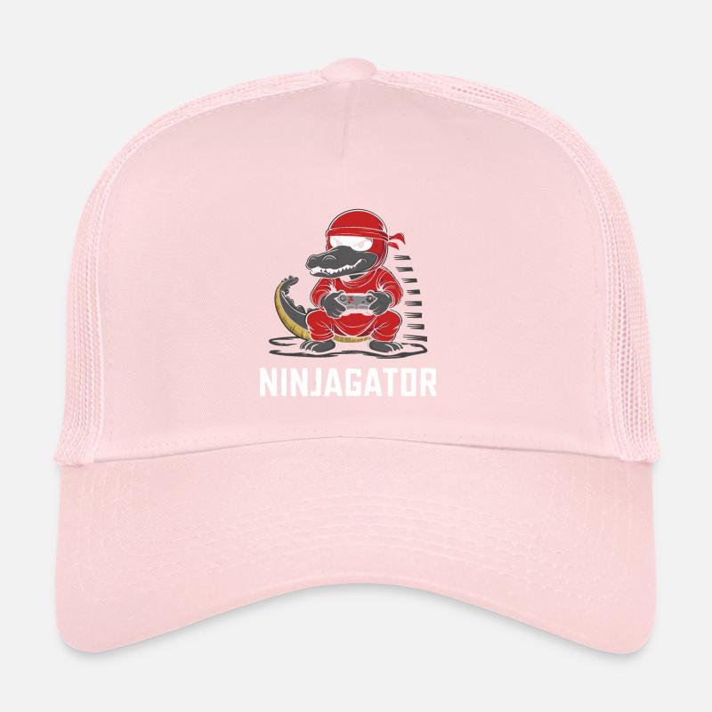 Ninja Alligator Gamer Fun Gaming Reptile Graphique Casquette trucker 