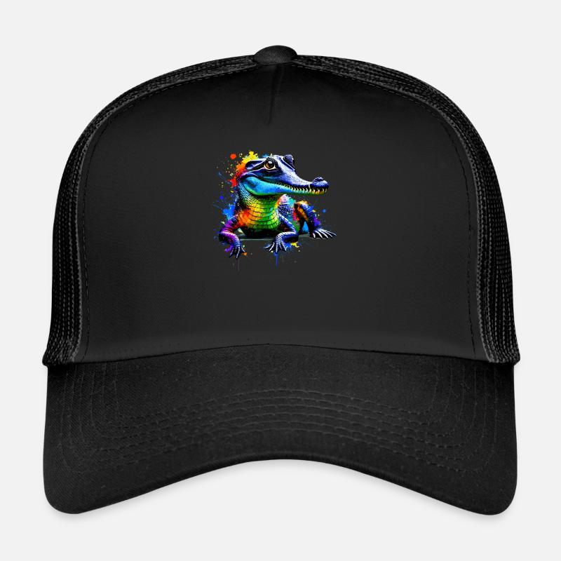 Colorful Splash Art Gharial Gharials Trucker Cap